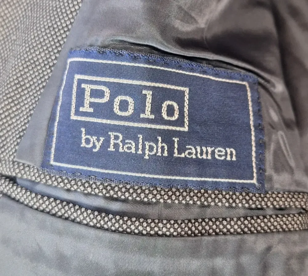 Vintage Polo Ralph Lauren Sport Coat Jacket Mens 44 Gray Check 2 Button USA 90s